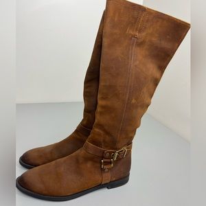 Franco Sarto Vantage Brown Leather Riding Boots Size 9.5